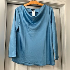 Ann Taylor Blue Long Sleeve Blouse